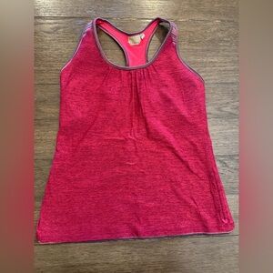 Athleta Pink Athletic Tank Top side ruching great for fall winter very thick XL